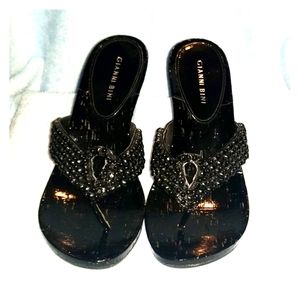 Gianni Bini black wedge sandles size 8.5